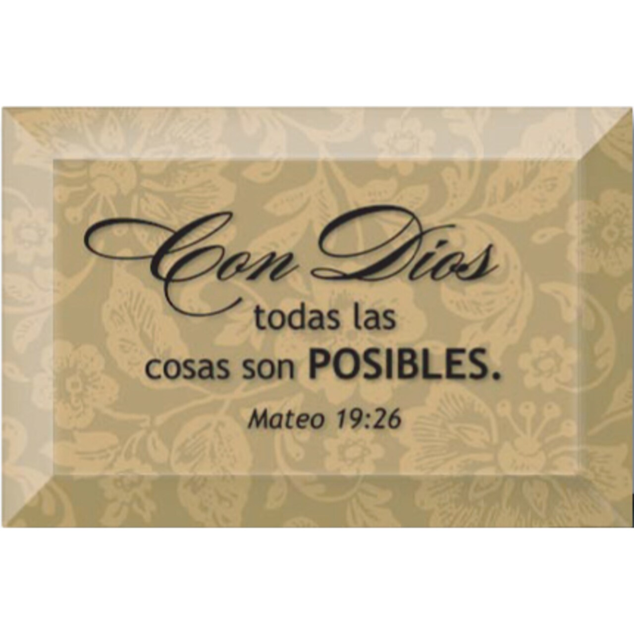 Dexsa Con Dios Todas Las - With God All Things - Inspirational Saying in Spanish 4&#x22;x6&#x22; Glass Plaque with Easel